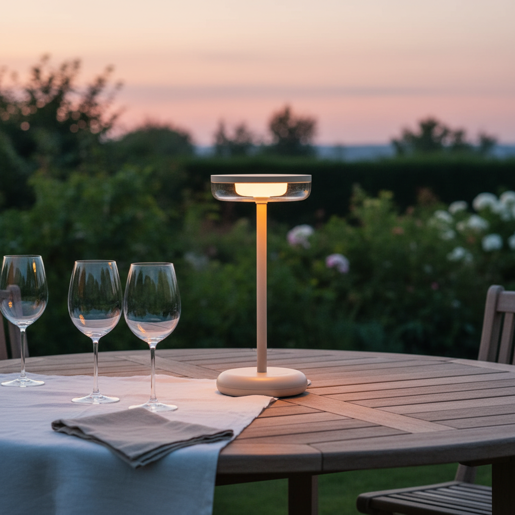 ZOLUNA Bobbie Sand Solar Table Lamp | Trendy Touch Dimmable Outdoor Lighting