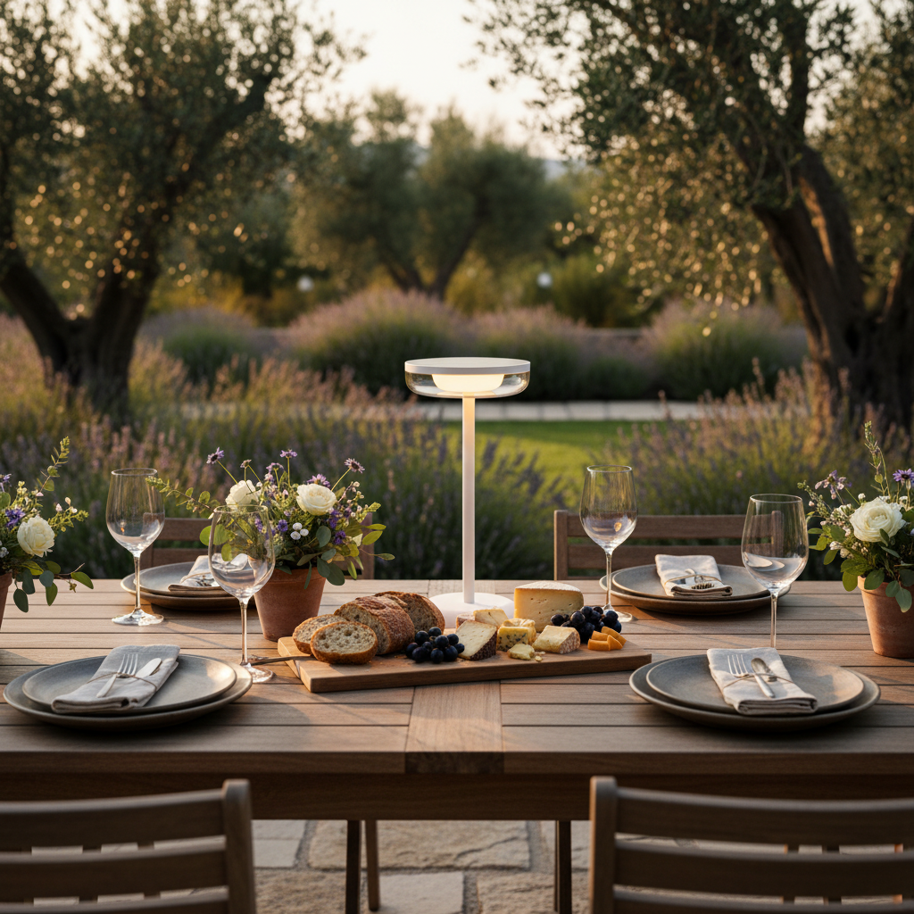 ZOLUNA Bobbie White Solar Table Lamp | Touch Dimmable & USB Rechargeable Light