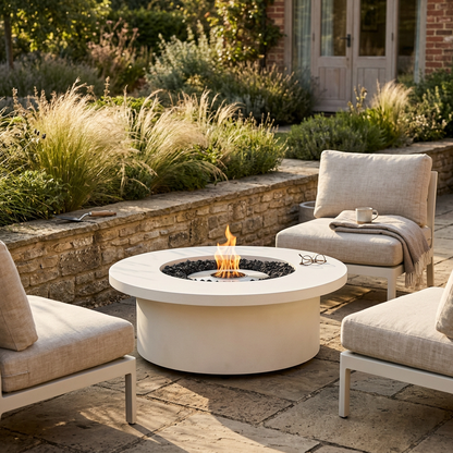 EcoSmart Fire Mimosa 40 Bioethanol & Gas Fire Pit Table with Modern Circular Design