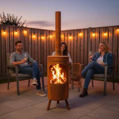 Bonfeu Fireplace - Evening with People