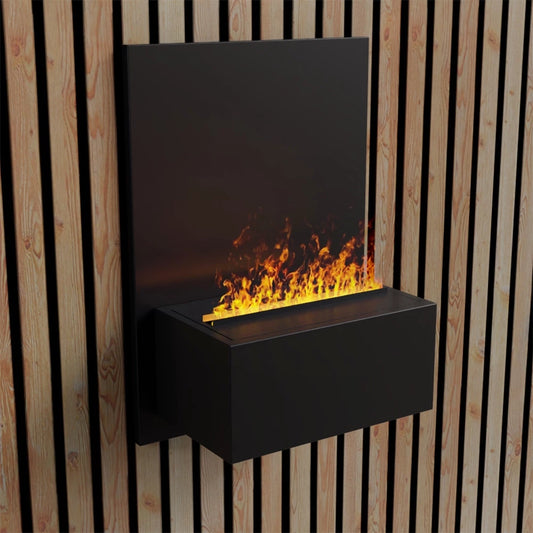 Brekke Wall-Mounted Water Vapour Fireplace Black | ScandiFlames
