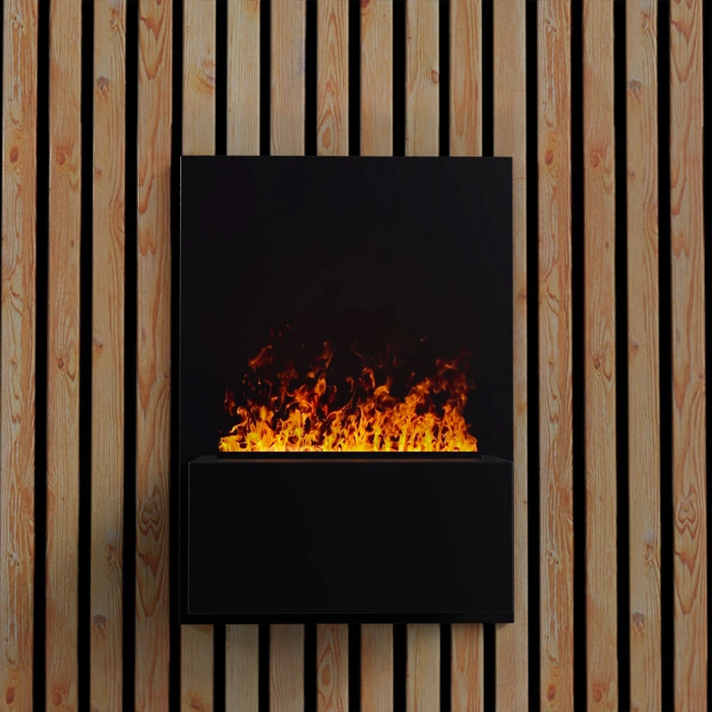 Brekke Wall-Mounted Water Vapour Fireplace Black | ScandiFlames