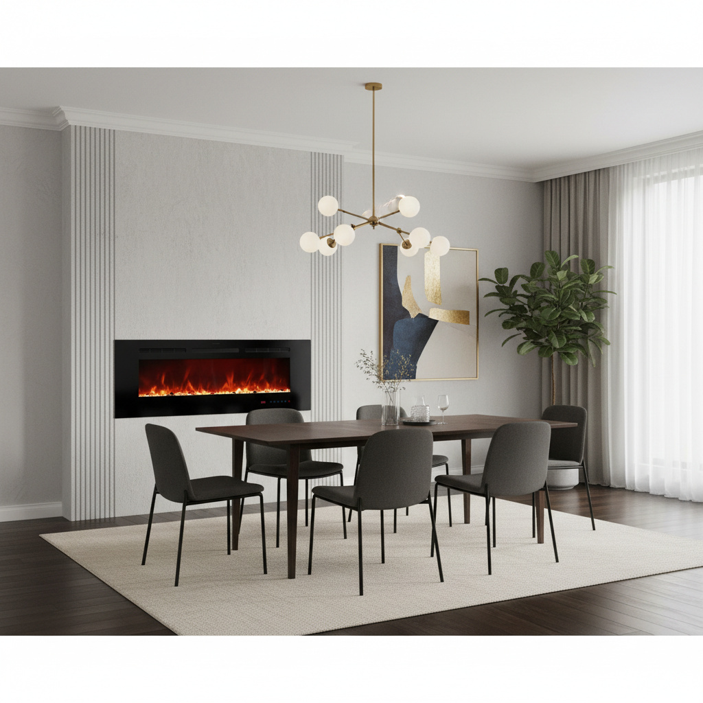 Titanite 127 cm Built-In Electric Fireplace – ScandiFlames Black