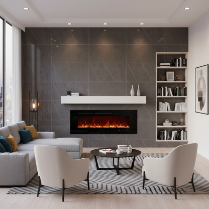 Titanite 127 cm Built-In Electric Fireplace – ScandiFlames Black