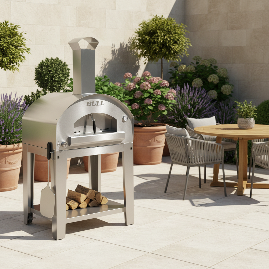 Bull Dual Fuel Pizza Oven, Extra Large with Trolley - Stainless Steel