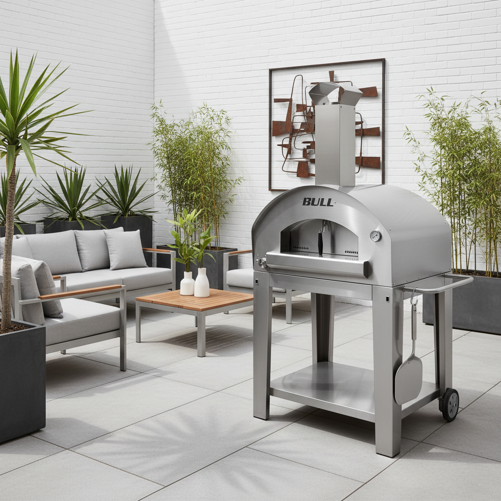 Bull Dual Fuel Pizza Oven, Extra Large with Trolley - Stainless Steel