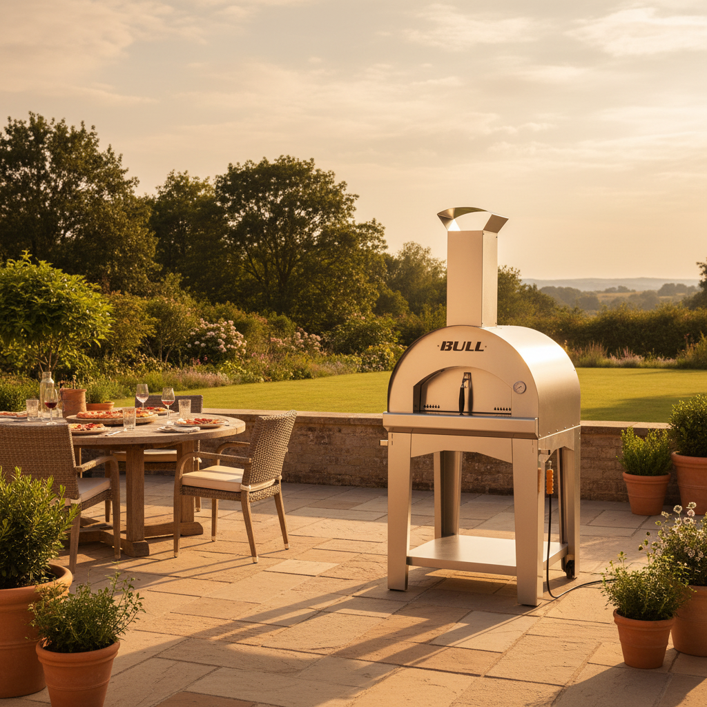 Bull, Wood Fired, Large Pizza Oven with Trolley - Anthracite