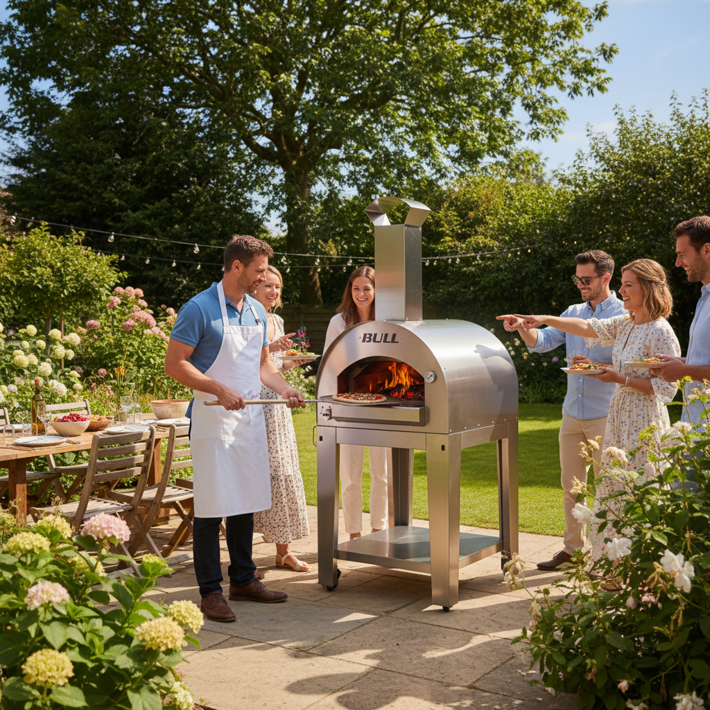 Bull, Dual Fuel, Large Pizza Oven with Trolley - Stainless Steel