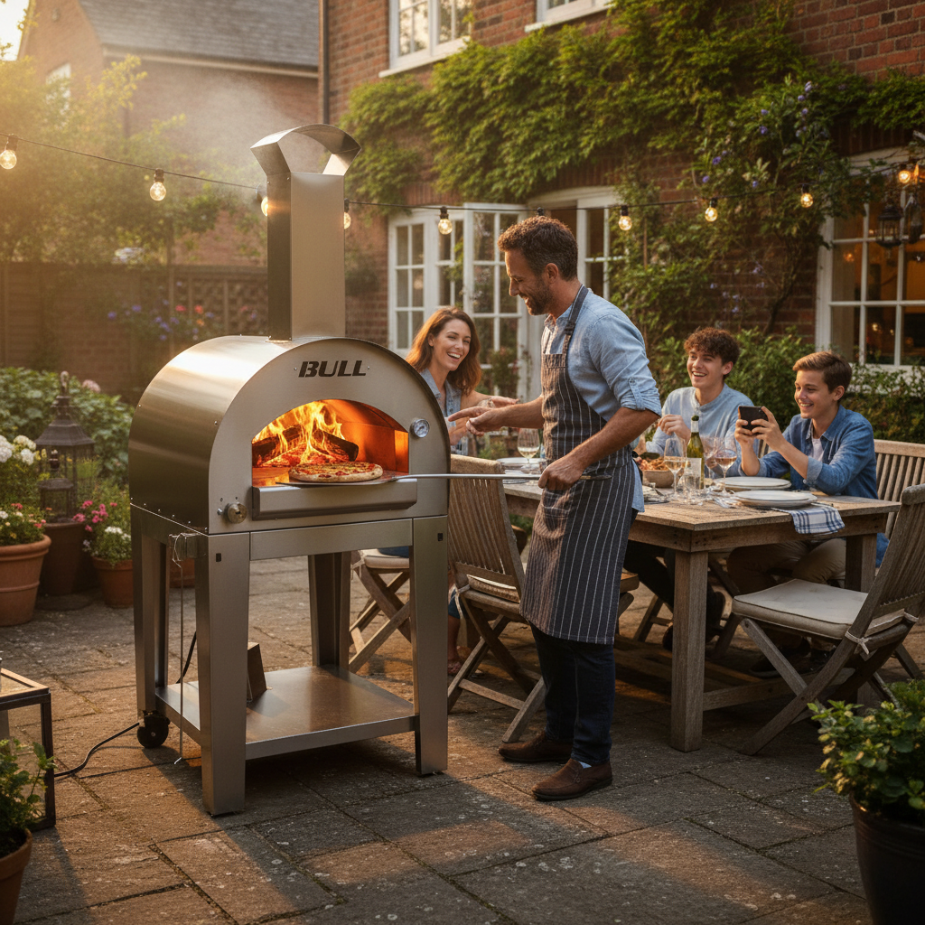 Bull, Dual Fuel, Large Pizza Oven with Trolley - Stainless Steel