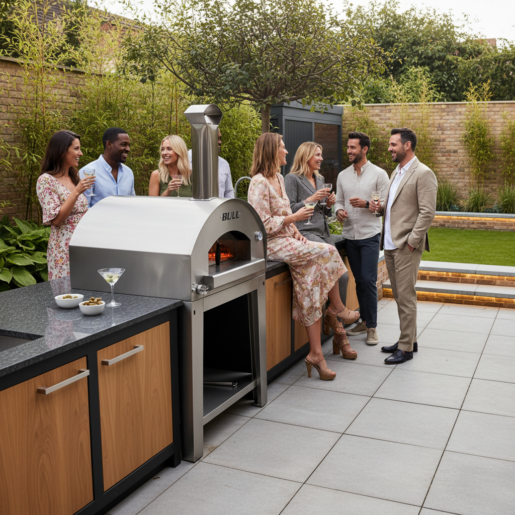 Bull, Wood Fired, Extra Large Pizza Oven with Trolley - Anthracite