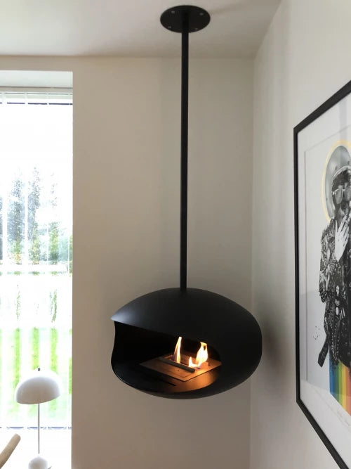 Cocoon Aeris Black Ceiling Bioethanol Fireplace