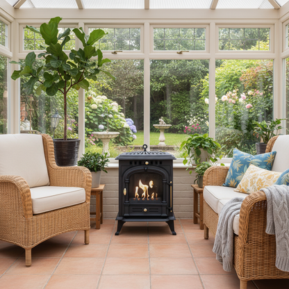 ScandiFlames, Bergen, Cast Iron Bioethanol Fireplace, Freestanding Indoor