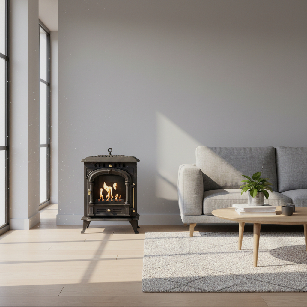 ScandiFlames, Bergen, Cast Iron Bioethanol Fireplace, Freestanding Indoor