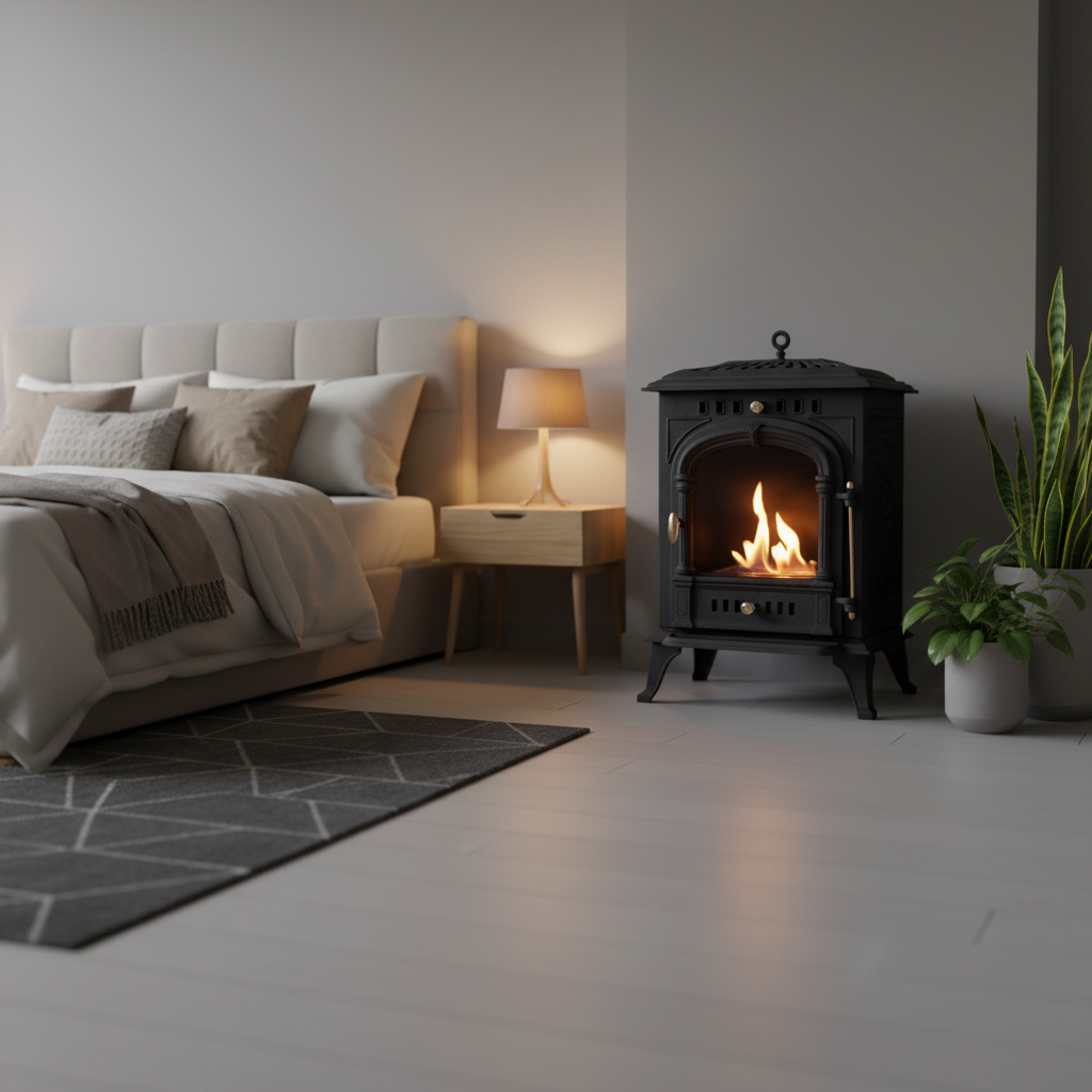 ScandiFlames, Bergen, Cast Iron Bioethanol Fireplace, Freestanding Indoor