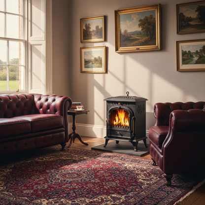 ScandiFlames, Bergen, Cast Iron Bioethanol Fireplace, Freestanding Indoor