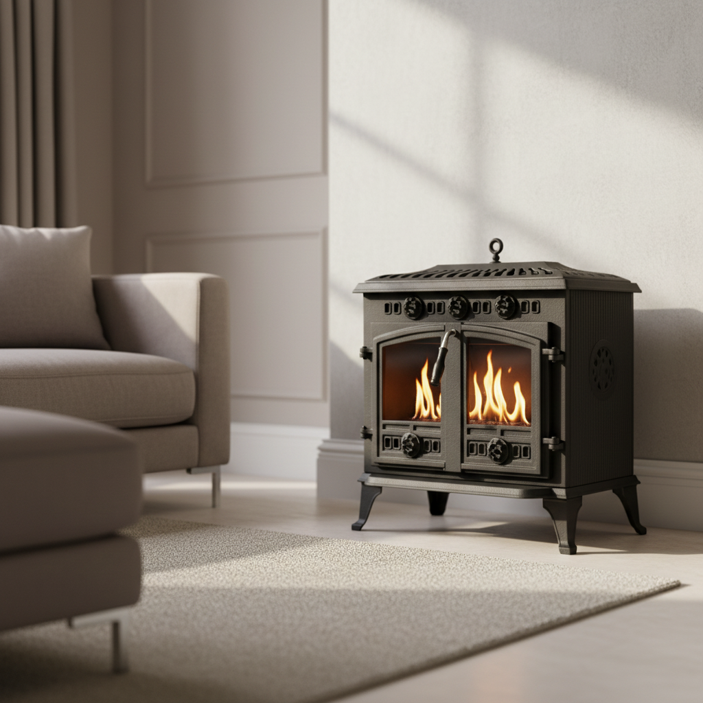 ScandiFlames, Spitsbergen,  Cast Iron,  Bioethanol Stove, Freestanding Indoor