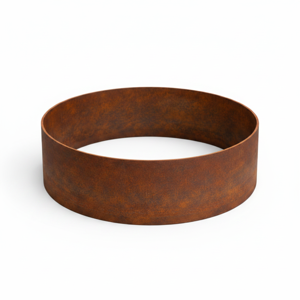 Hampton Bottomless Cylindrical Planter Rustic Patina Steel