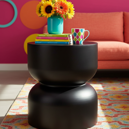 Elementi, Chronos Side Table, Slate Black Outdoor/Indoor