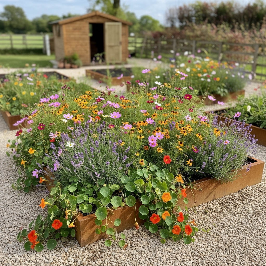 Brampton Corten Steel Straight Modular Planter