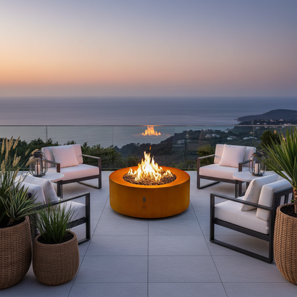 Galio Star Corten Automatic Round Outdoor Gas Fireplace