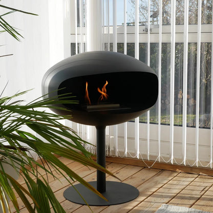 Cocoon Pedestal Bioethanol Fireplace Black