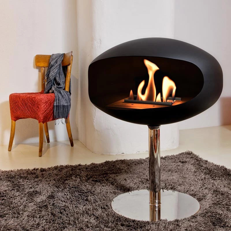 Cocoon Pedestal Bioethanol Fireplace Matte Black