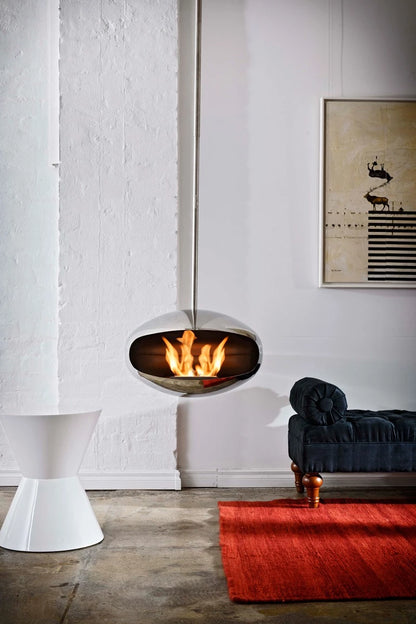 Cocoon Aeris Polished Steel Bioethanol Fireplace