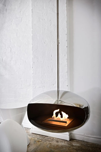 Cocoon Aeris Polished Steel Bioethanol Fireplace