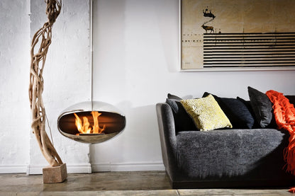 Cocoon Aeris Polished Steel Bioethanol Fireplace
