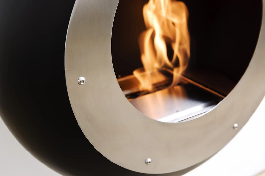 Cocoon Vellum Matte Black Bioethanol Fireplace