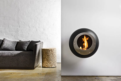 Cocoon Vellum Matte Black Bioethanol Fireplace