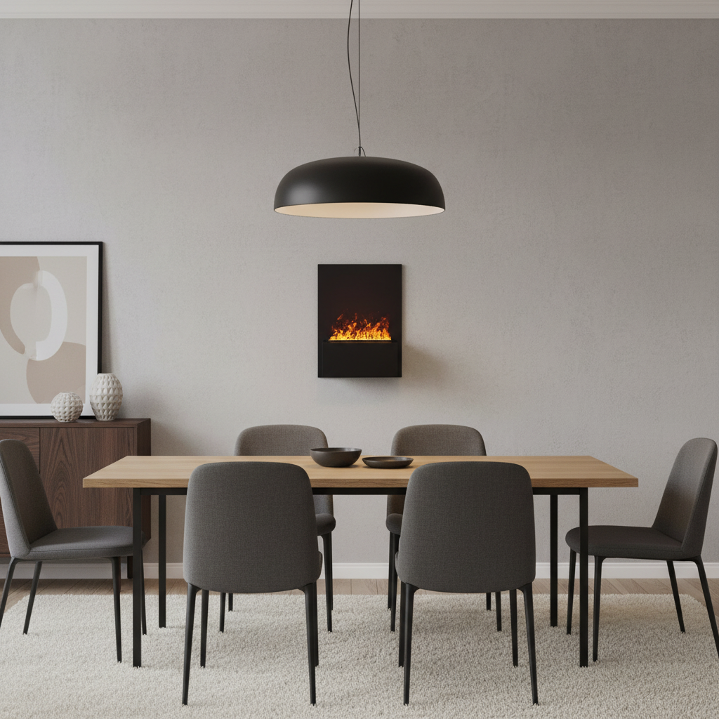 Brekke Wall-Mounted Water Vapour Fireplace Black | ScandiFlames