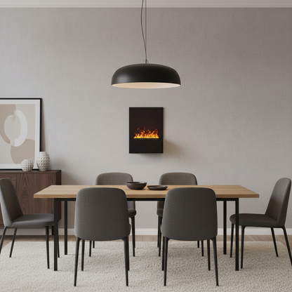 Brekke Wall-Mounted Water Vapour Fireplace Black | ScandiFlames