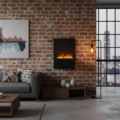 Brekke Wall-Mounted Water Vapour Fireplace Black | ScandiFlames