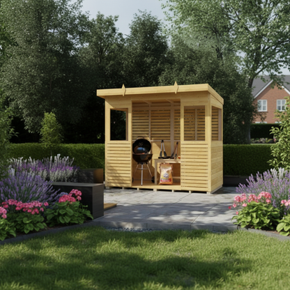Winston Timber 8ft x 4ft BBQ Shelter for Garden Cooking and Outdoor Dining