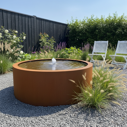 Corten Steel Round Water Table