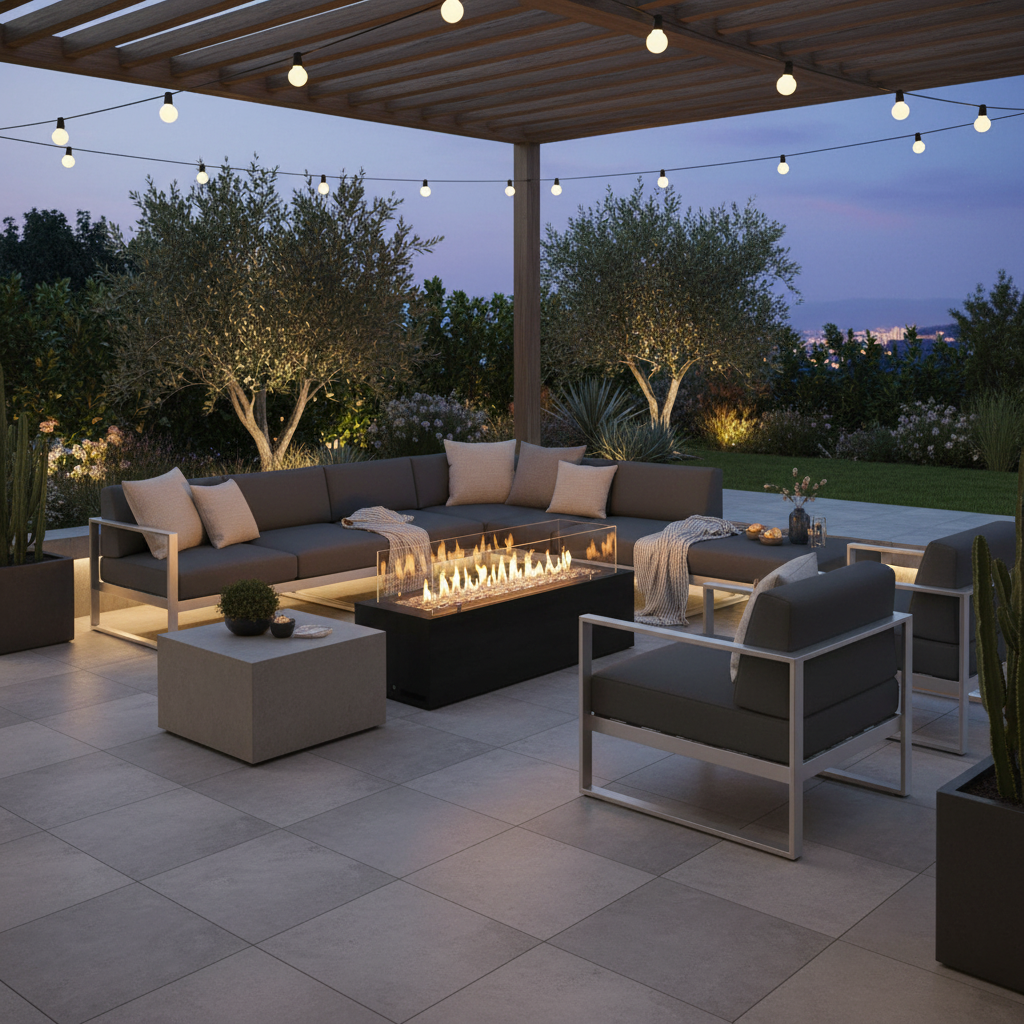 Planika Galio Black Automatic Outdoor Gas Fireplace – Freestanding