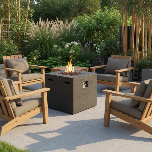 Ellington LPG Gas Fire Table 40,000 BTU With Cover Concrete