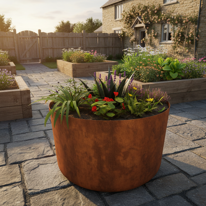 Hampton – Corten Steel Bottomless Cylindrical Planter