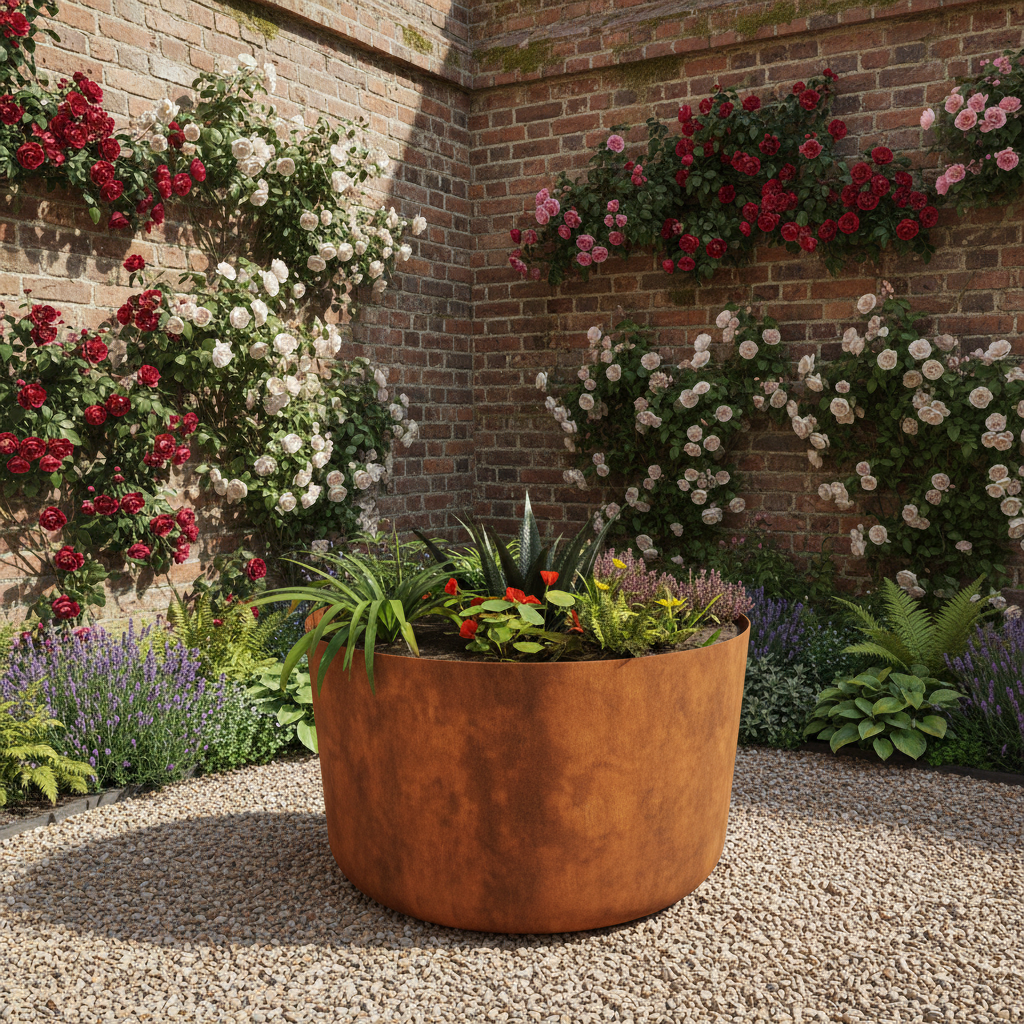 Hampton – Corten Steel Bottomless Cylindrical Planter
