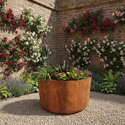Hampton – Corten Steel Bottomless Cylindrical Planter