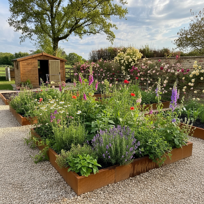 Brampton Corten Steel Corner Modular Planter – Handmade UK