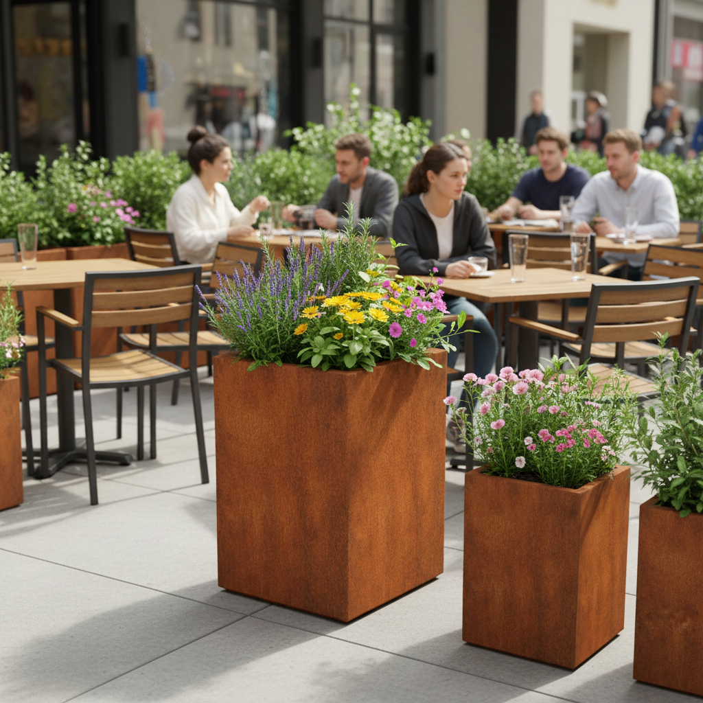 Tatton – Corten Steel Column Planter