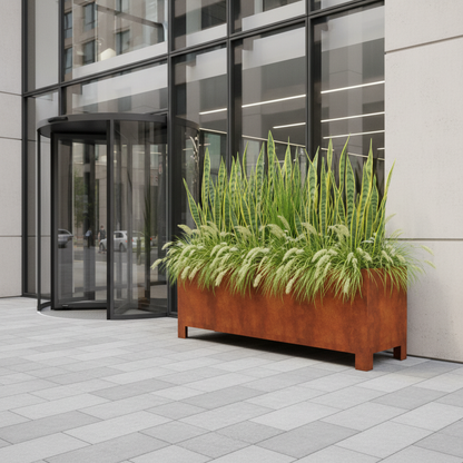 Arden – Corten Steel Trough Planter with Feet