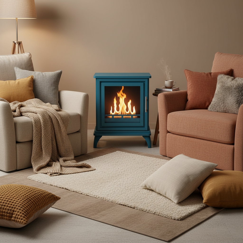 ScandiFlames Nashville Bioethanol Indoor Stove - Blue Bayou