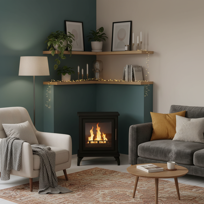 ScandiFlames Nashville Bioethanol Indoor Stove - Black Night