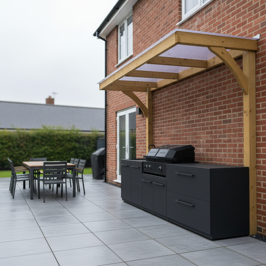 Cozze Elements Outdoor Kitchen with Gas Grill, Sink and Storage