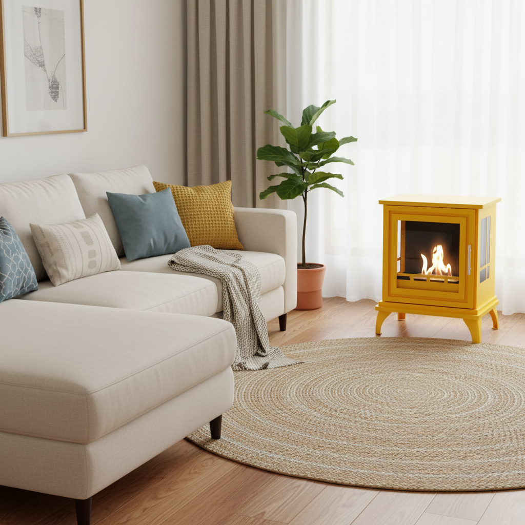 ScandiFlames Nashville Bioethanol Indoor Stove - Steel Yellow