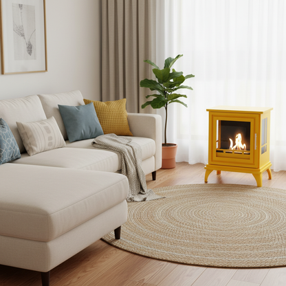 ScandiFlames Nashville Bioethanol Indoor Stove - Steel Yellow