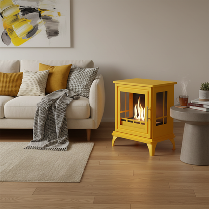 ScandiFlames Nashville Bioethanol Indoor Stove - Steel Yellow